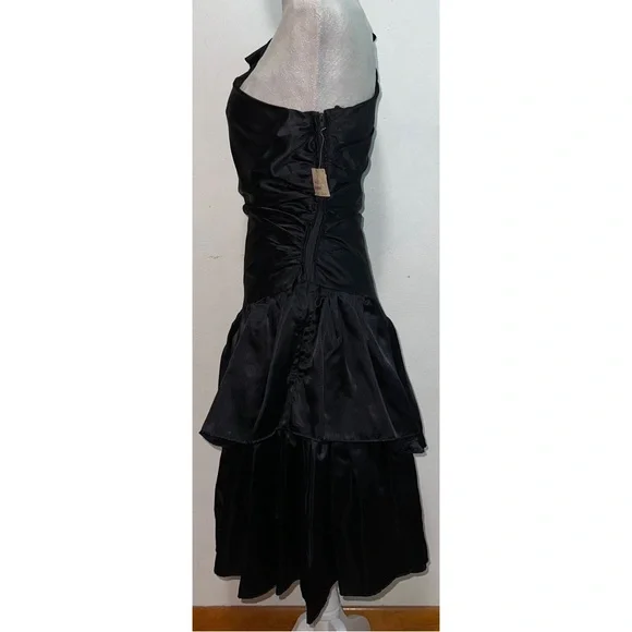 Vintage Black One Shoulder Tiered Dress - Picture 8 of 13